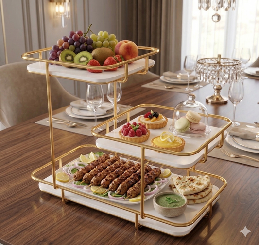 Serving Tray, Buffet Stand, Food Display Rack 3 Tier Serving Tray
Golden Dessert Stand
Luxury Cupcake Rack
Party Snacks Organizer
Dining Table Centerpiece
Fruit Display Rack
Elegant High Tea Stand
Wedding Food Server
Golden Buffet Stand
Luxury Kitchen Decor
Multi-Layer Serving Rack
Modern Food Stand
Tea Party Decor Items
Fancy Serving Tray
Decorative Food Holder
Premium Party Server
Gold Tiered Serving Rack
Home Hosting Items
Luxury Dining Accessory
Best For Guest Serving