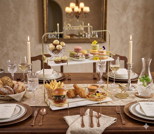 2-Tier Serving Tray – Modern Dining & Party Display Stand