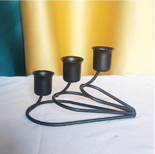 3 Arms Iron Romantic Modern Candlestick for Wedding Bedroom