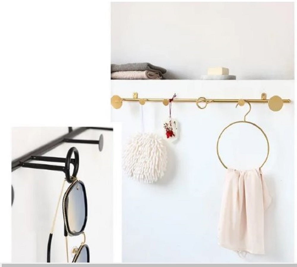 1pc Iron Art Household Hooks Clothes Hanger Entrance Porch Wall Decoration Hanging Rack Hat Bag Sundries Organizer Shelf