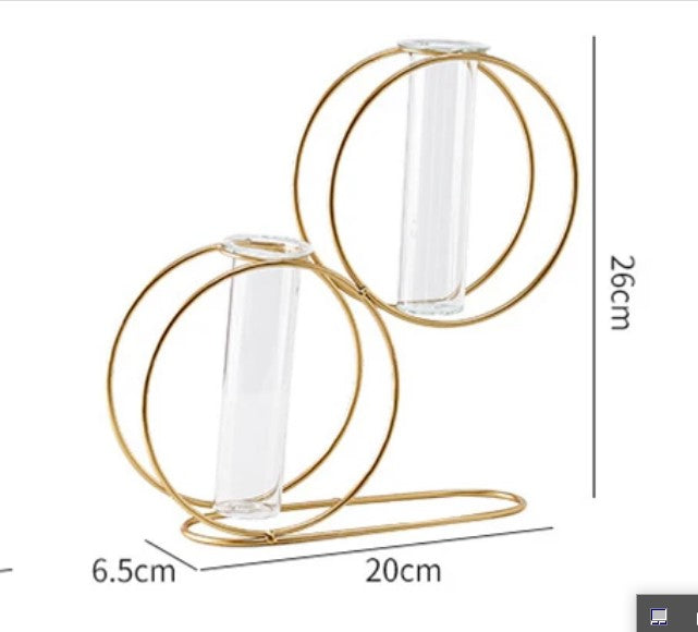 Pack of 3 Geometric Metal Table Vases – Modern Minimalist Floral Centerpiece for Home & Office