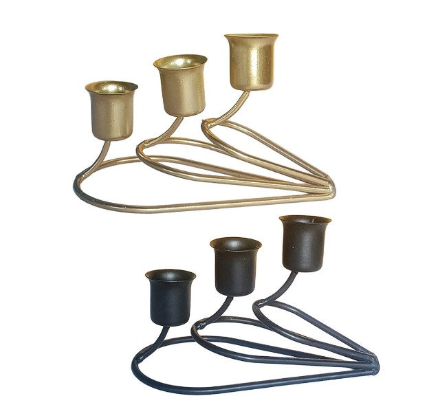 3 Arms Iron Romantic Modern Candlestick for Wedding Bedroom