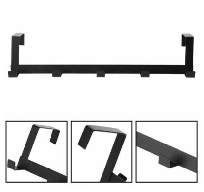 Over-the-Door Hook Organizer – Heavy-Duty Matte Black Hanging Rack for Coats, Bags & Accessories (No Drilling Needed)