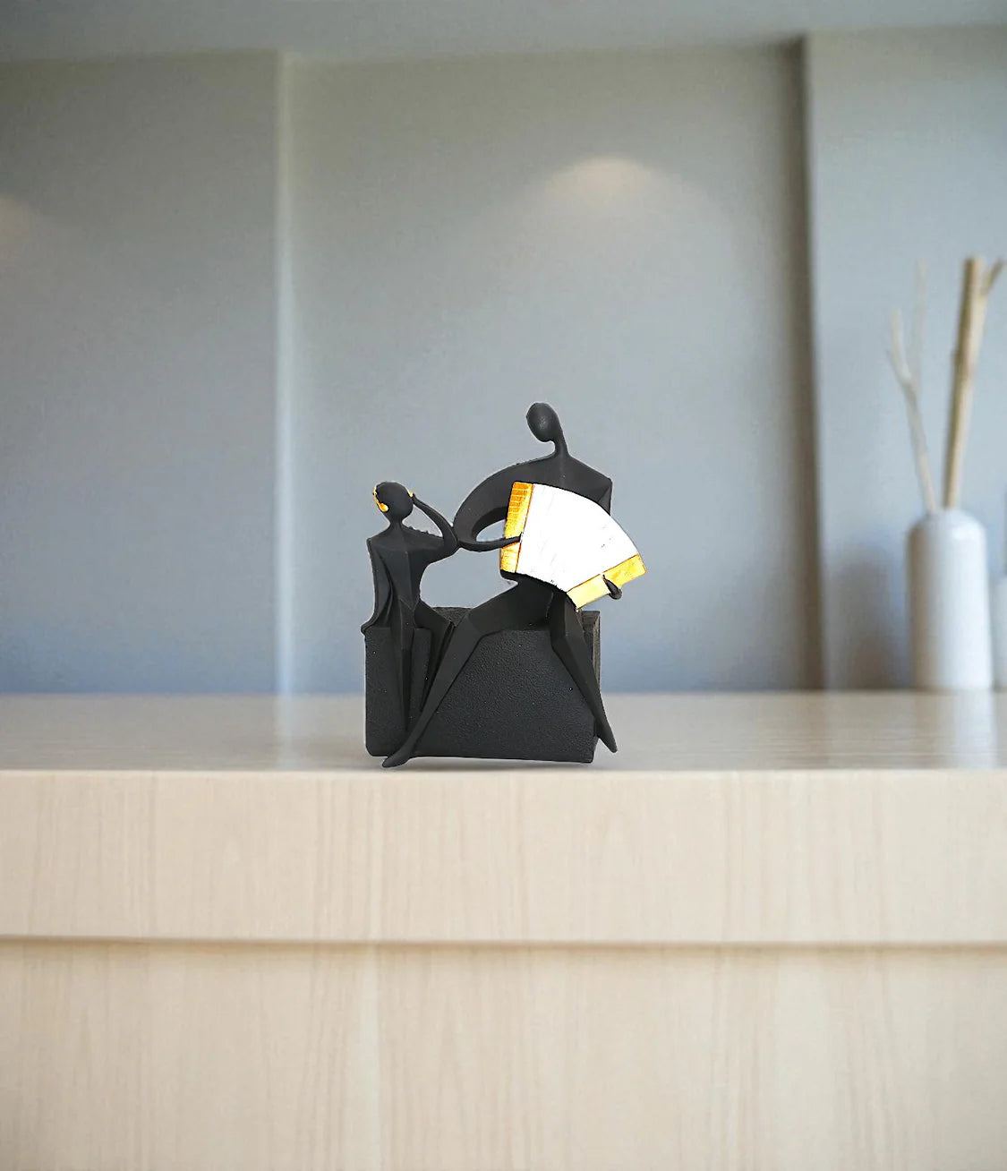 Buy couple with accordion statue online

Elegant musical black figurine with price

Modern abstract music couple sculpture for table

Premium quality resin sitting/standing couple Pakistan

Unique luxury tabletop decoration pieces Pakistan

High-quality imported China couple showpiece

Buy stylish instrument playing statues for side tables

Luxury lifestyle shelf display items cash on delivery

Romantic couple with accordion desk ornament Pakistan

Beautiful abstract music figurine with stable base