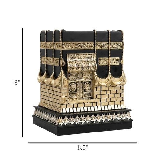 islamic kaba resin golden and black large 8x6.5 china Price in Pakistan displayed over a drawing room centerpiece table