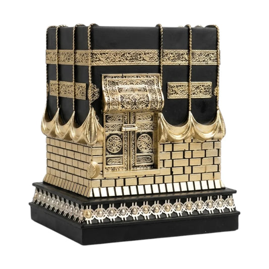 islamic kaba resin golden and black large 8x6.5 china Price in Pakistan displayed over a drawing room centerpiece table