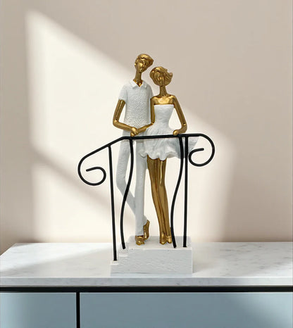 statue couple standing on stairs white china Price in Pakistan displayed over a premium bedroom side table