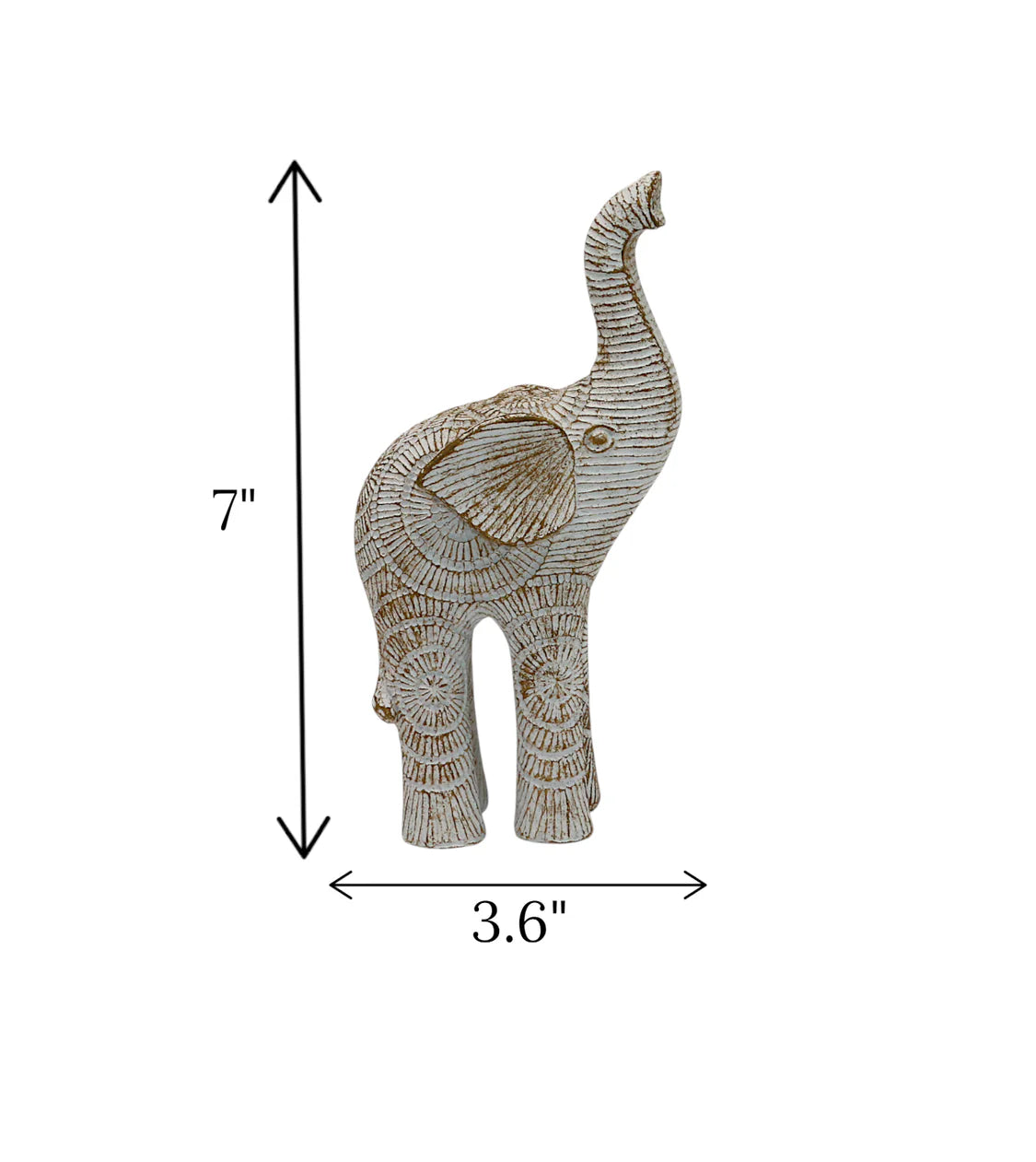 statue elephant sun up white china 7x3.6 Price in Pakistan displayed over an elegant glass table