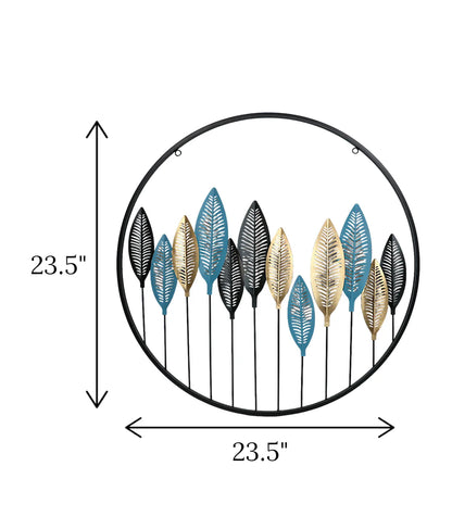 Large Gold Metal Wall Decor Hanging Round 12 Leaves Large imported from China displayed on a luxury drawing room wall  Price in Pakistan