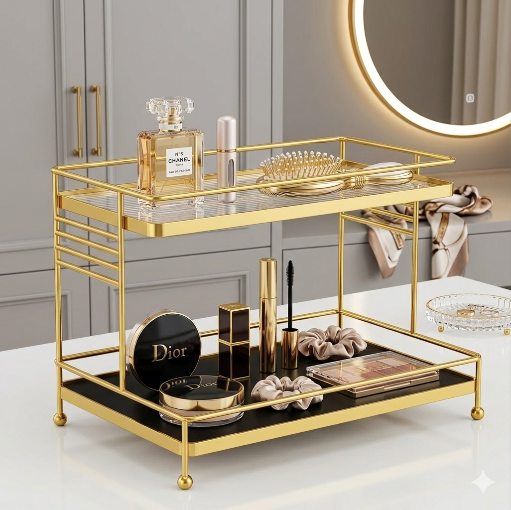 Premium gold birdcage dessert stand for pastry display and dining table decoration.