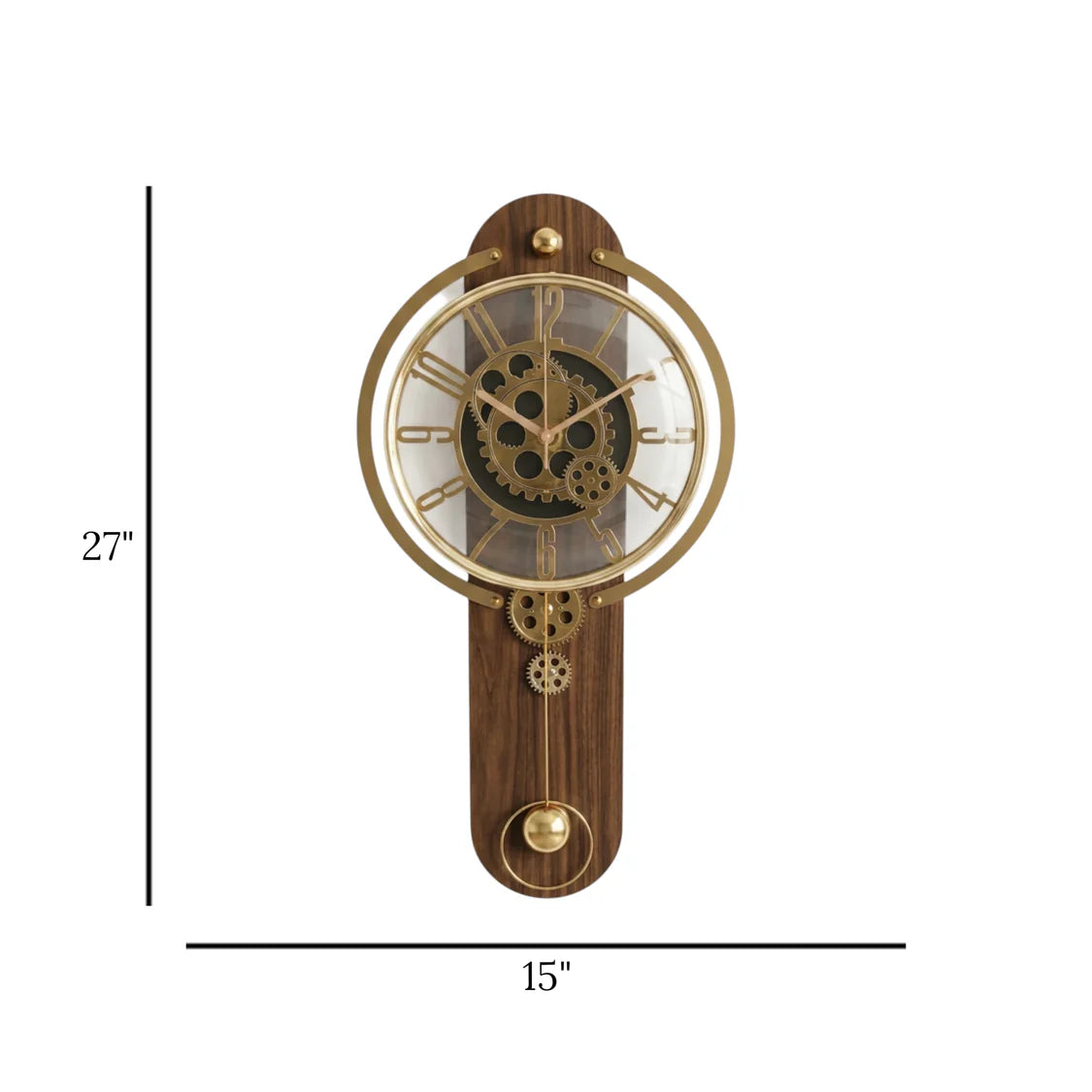 Buy steampunk gear clock online Pakistan

Elegant 27x15 size pendulum wall clock with price

Modern luxury walnut brown home decor clocks Pakistan

Premium quality silent quartz mechanical gear clock

Unique moving parts wall decoration pieces Pakistan

High-quality imported China royal gold clock

Buy stylish big sized clocks for drawing room wall

Luxury lifestyle home display items cash on delivery

Walnut brown metallic gold luxury clock Pakistan

Beautiful detailed vertical skeleton clock with stable h