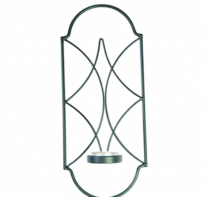 Decorative metal wall hanging sconce candle holder with ornate design, perfect for luxurious home decor and candle displays.