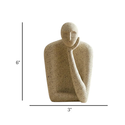 Thinker statue for office desk

Modern abstract human sculpture

White and gold decoration pieces

Luxury table decor items Pakistan

One hand on chin thinker showpiece

Living room console table decor

Nordic style abstract figurines

Imported China home decor items

Creative table centerpieces online

Premium room decoration items 
Buy deep thinker human figure statue online

Minimalist white and gold thinker statue for shelf

Modern abstract thinking man showpiece for table

Premium quality resin thinker