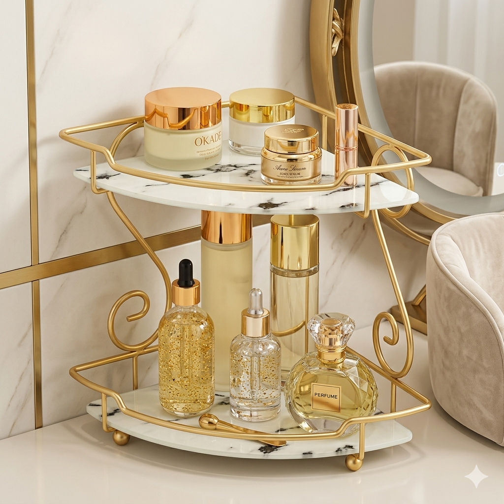 Iron Art Nordic Style Bathroom Rack Lipstick Perfume Cosmetic Skin Care Product