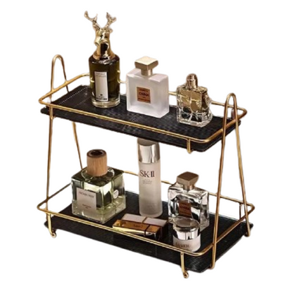 Gold Display Rack, 2-Tier Dessert Stand, Perfume Organizer, Wholesale Home Decor, Dropshipping Winning Product, Luxury Vanity Shelf, Pastry Display Stand, Golden Metal Organizer