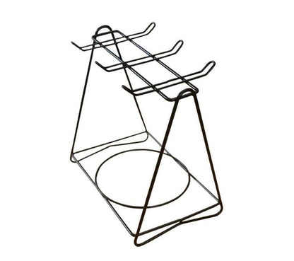 Cups Holder Stand dishes Plate Rack Premium Golden Square Cup & Saucer Rack – 6-Hook Metal Tea Set Organizer