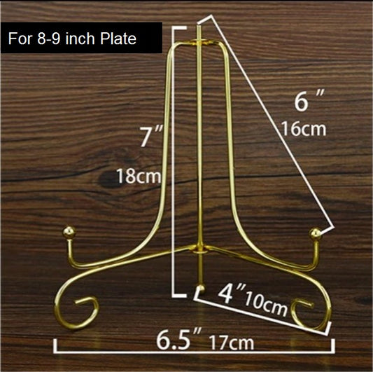 pictur holder stand 7inch, table center piece small rack, folding display stand for small plates

iron frame for plate display, 