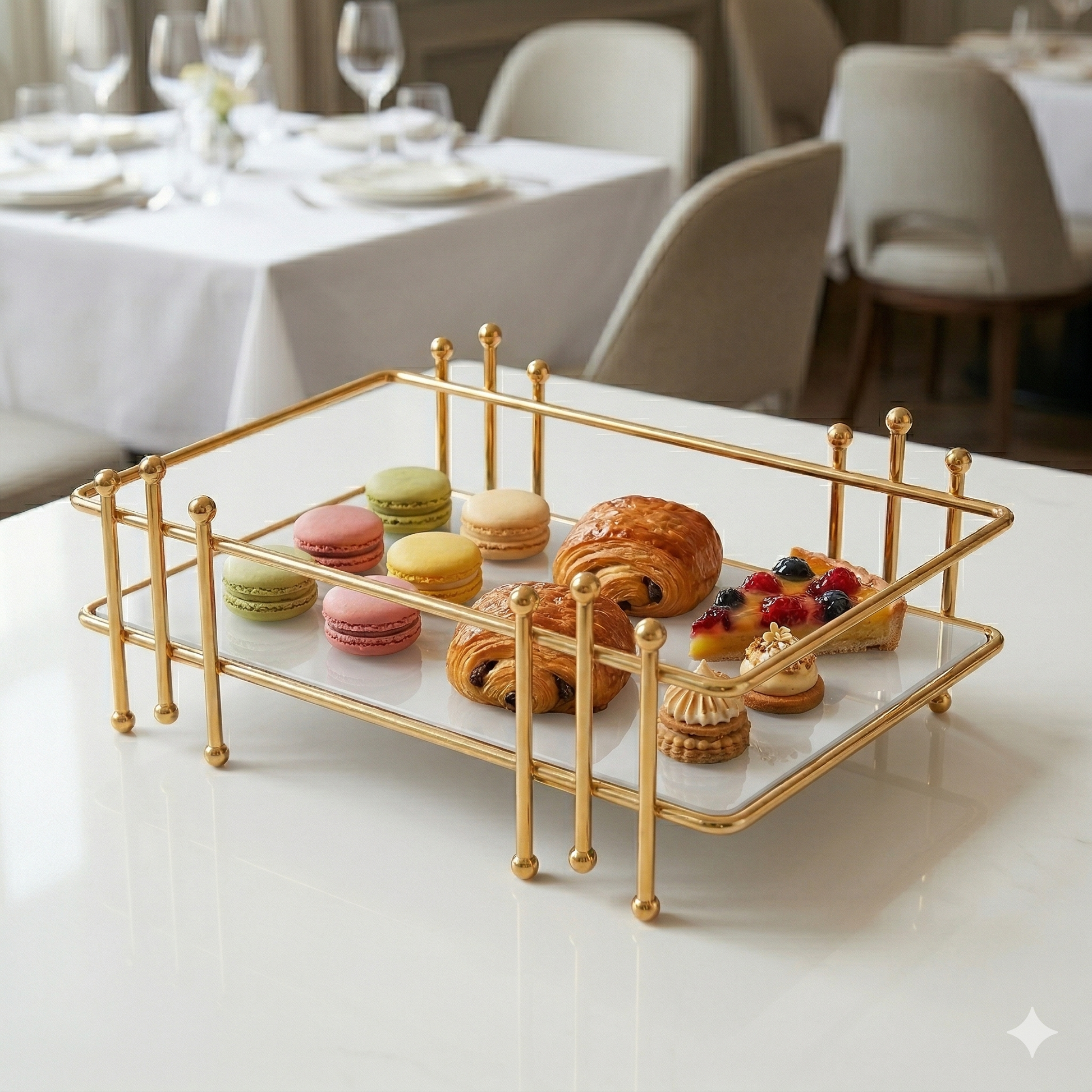 Elegant Serving Tray

Gold Pastry Stand

Dining Table Rack

Luxury Snack Server

Dessert Display Tray

Kitchen Spice Rack

Modern Serving Platter

Tea Party Decor

Food Presentation Stand

Golden Buffet Tray

Party Serving Items

Fancy Kitchen Decor

Masala Box Organizer

High-End Serving Ware

Gourmet Display Rack

Home Hosting Essentials

Decorative Serving Tray

Tiered Food Stand

Unique Dining Server

Best For Guest Serving