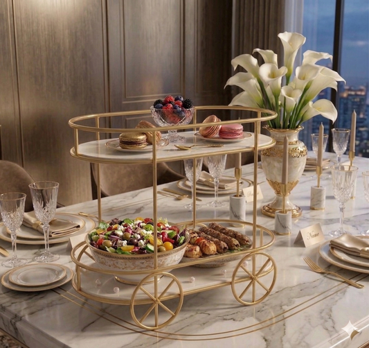Makeup Display, Luxury Home Decor Trolley Shape Cake Stand

Golden Pastry Rack

Luxury Dessert Stand

High-Tea Serving Trolley

Party Food Display

Wedding Cake Stand

Elegant Serving Tray

Buffet Display Trolley

Dining Table Decor

Golden Cupcake Stand

Fruit Basket Trolley

Fancy Serving Stand

Kitchen Decor Items

Home Hosting Trays

Decorative Serving Trolley

Food Presentation Stand

Golden Buffet Server

Tea Party Decor

Luxury Dining Server

Unique Serving Ideas