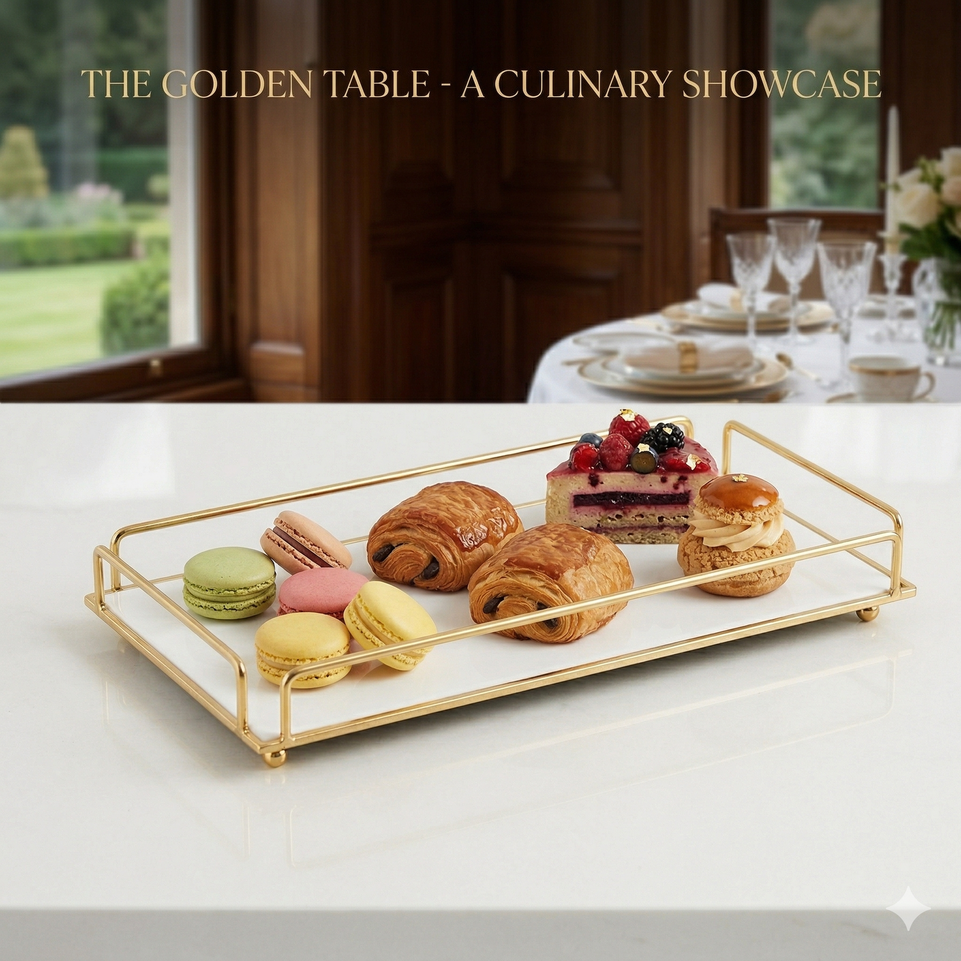 Geometric Makeup Organizer Golden Serving Tray

Bakery Display Rack

Luxury Pastry Tray

High Tea Serving Stand

Gold Metal Food Tray

Modern Kitchen Rack

Breakfast Serving Tray

Party Food Display

Aesthetic Cafe Decor

Premium Dessert Tray

Elegant Snacks Holder

Buffet Display Tray

Gold Rimmed Server

Food Presentation Tray

Stylish Serving Ware

Wedding Table Decor

Kitchenware Pakistan

Minimalist Food Rack

Luxury Dining Accessory

Decore Wholesale Kitchen

Photo 2 (White Marble/Acrylic Base):

Whit