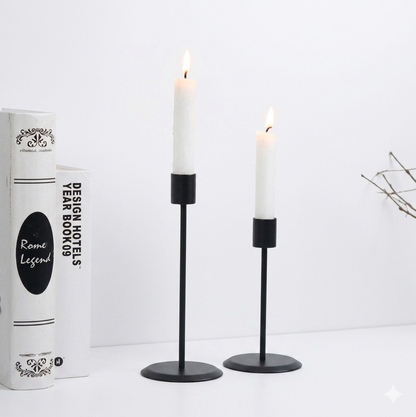 2pcs modern metal candle holder set sleek luxury candlestick stand by decorewholesale.com