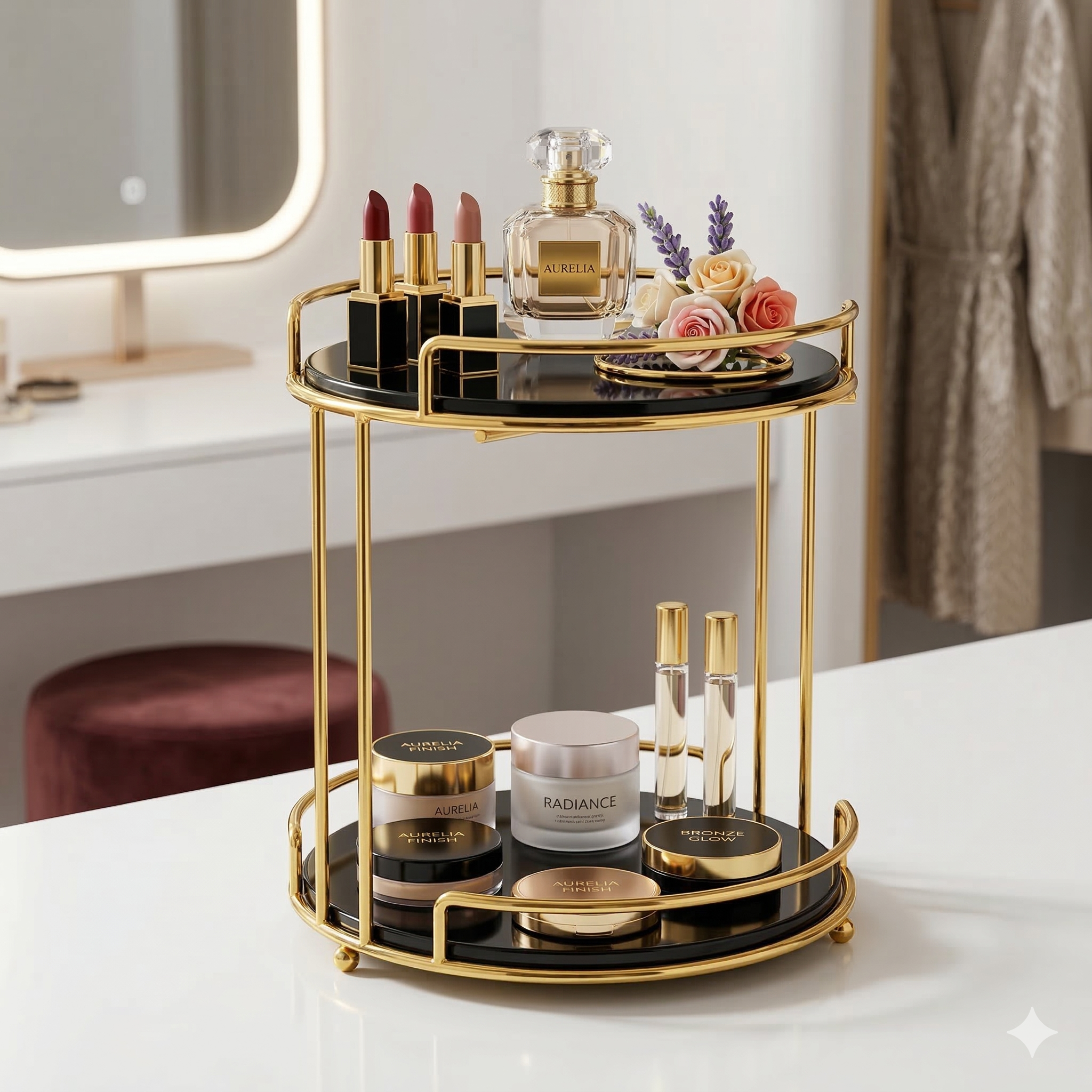 Jewelry Tray Double-deck Cosmetics Storage Tray