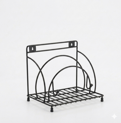 Rack – 2-in-1 Wall Mounted & Countertop Stand for Chopping Boards, Pot Lids, & Kitchen Accessories