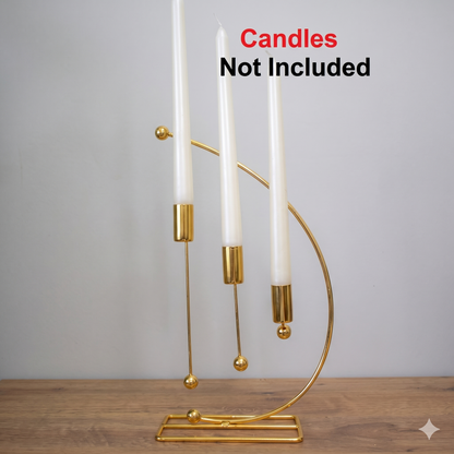 crescent moon gold candle stand 3 holder modern metal candlestick by 