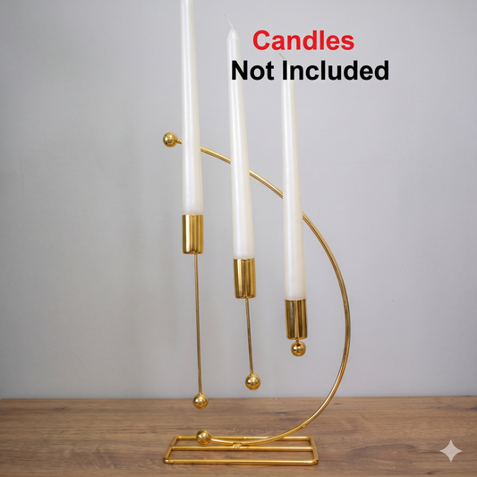crescent moon gold candle stand 3 holder modern metal candlestick by 