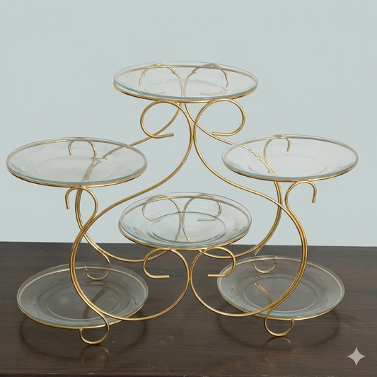 6 Plate Snack Cake Dessert Fruit Display Stand Storage Rack Price in Pakistan displayed with luxury plates online