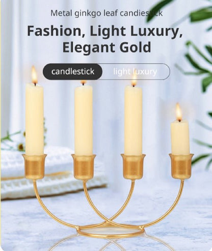 Luxury 4-Arm Iron Candlestick Holder Stand Candle Holders Table Decoration Candle Stand