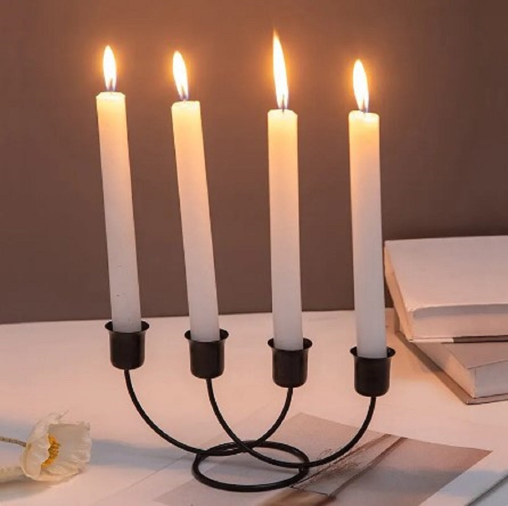 Luxury 4-Arm Iron Candlestick Holder Stand Candle Holders Table Decoration Candle Stand