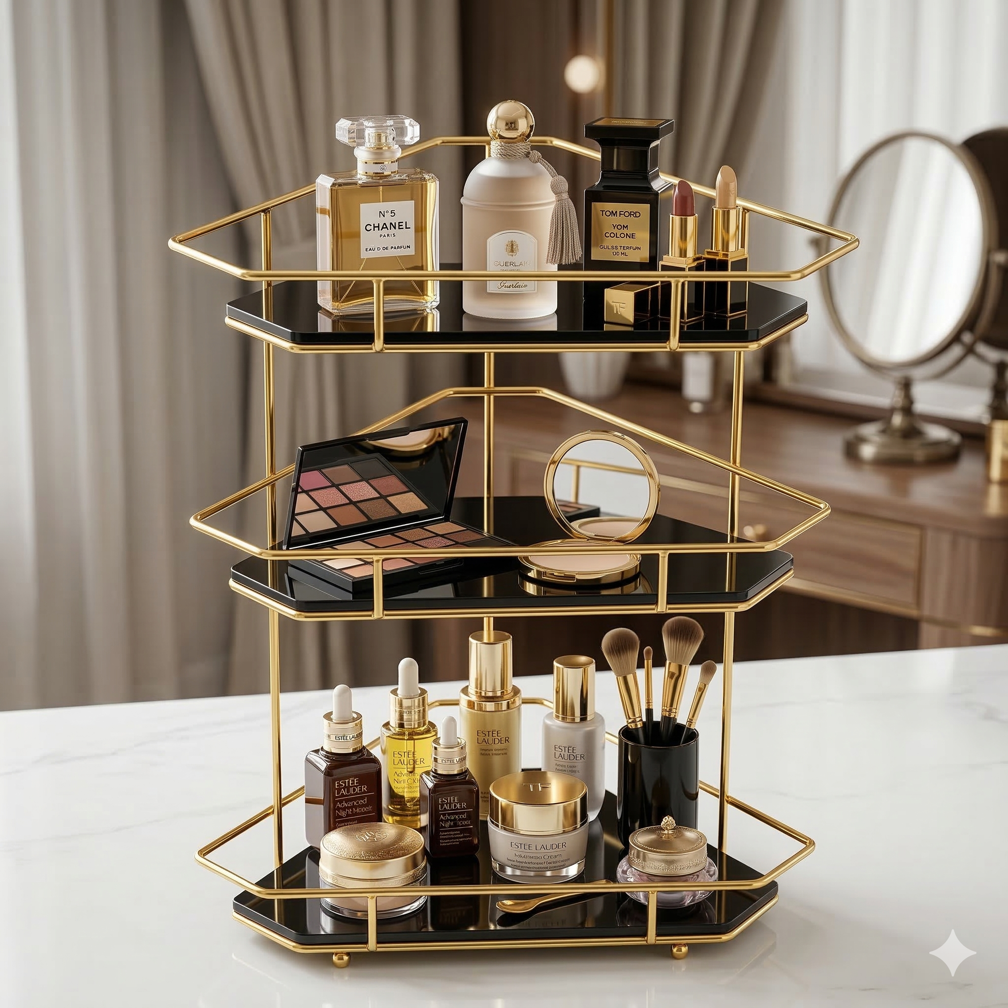 Cosmetic Storage Rack Makeup Jewelry Sundries Display