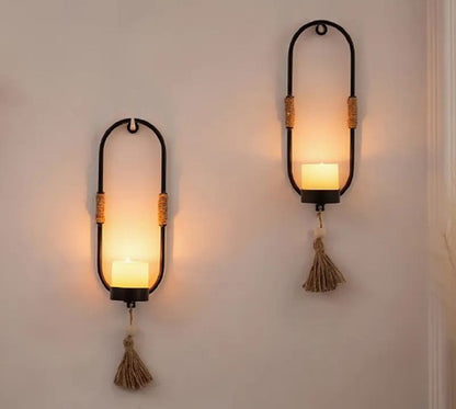 1pc Wall Hanging Candle Holder – Elegant Nordic Geometric Sconce with Glass Cup for Home Wall Decor