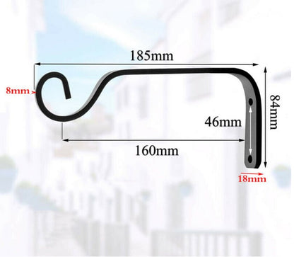 Wall-Mounted Plant Hanging Bracket – Heavy-Duty Metal Hook for Hanging Plants, Lanterns & Wind Chimes (Classic Black Finish)