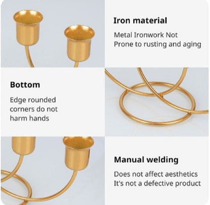 Luxury 4-Arm Iron Candlestick Holder Stand Candle Holders Table Decoration Candle Stand