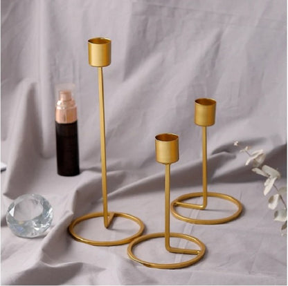 2 Piece Modern Iron Candle Holder Candlestick Ornaments Wedding Party Banquet Decor