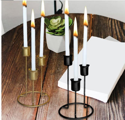 Metal 3-Arm Candle Holder - Minimalist Nordic Candelabra for Table Decor