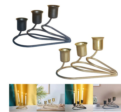 3 Arms Iron Romantic Modern Candlestick for Wedding Bedroom