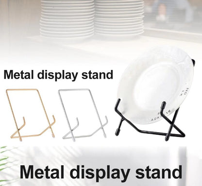 1pc Multi-Purpose Metal Display Stand - Adjustable Plate & Picture Frame Holder