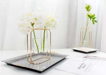 Double Tube Vase, Gold Geometric Vase, Hydroponic Flower Holder, Nordic Home Decor, Modern Plant Stand, Glass Tube Decor, Wholesale Home Decor, Dropshipping Products, Luxury Gift Items, Tabletop Vase, Metal Flower Stand, Indoor Decoration, Money Plant Holder, Home Styling, Gold Plated Decor.