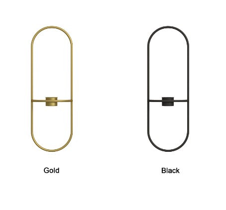 Matte black powder-coated iron

Antique gold-plated finish options

Wall-mounted vertical layout design

Pillar and taper candle compatible

Corridor ambiance accent lighting

Secure flush-to-wall mounting slots

Elegant geometric scroll iron art

Heat-resistant protective metal back

Traditional hallway styling accessories

Luxury housewarming statement piece