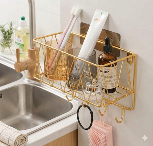 Gold Bathroom Organizer