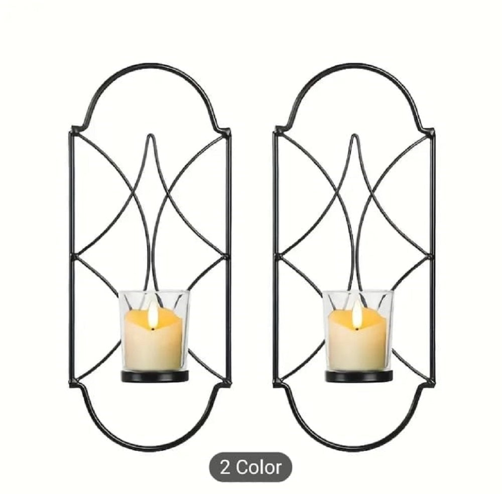 Luxury DecoreWholeSale metal wall hanging sconce candle holder with elegant design, perfect for wall-mounted candles or candlesticks.